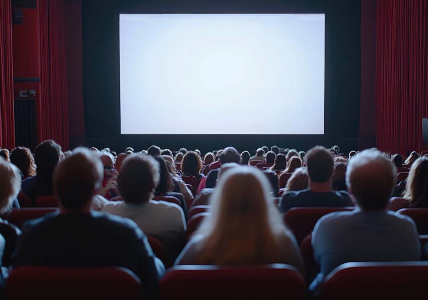 Imagen del evento:Publico en el cine mirando una pantalla en blanco